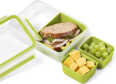 Produktbild von emsa Snackbox CLIP & GO 0,55 Liter transparent / grün