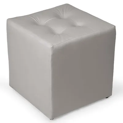 Produktbild von MG Design Samt Sitzhocker in Silber 41 x 41 cm - Gepolsterter Polsterhocker Würfel für Wohnzimmer, Schlafzimmer oder Flur