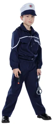 Produktbild von Polizist 3-teilig blau Kinderkostüm 128