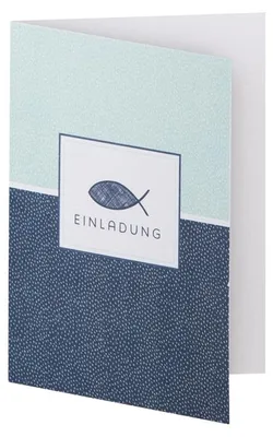 Produktbild von RÖSSLER Einladungskarte Johannes blau 5 Stück