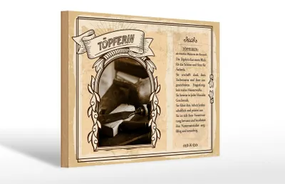 Produktbild von Holzschild Berufe Töpferin kreative Meisterin 30x20cm