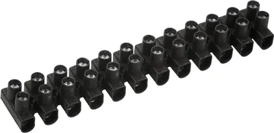 Produktbild von Lüsterklemme 12-polig schwarz mit Schraubkontakten für Kabel 1,5-6 mm²