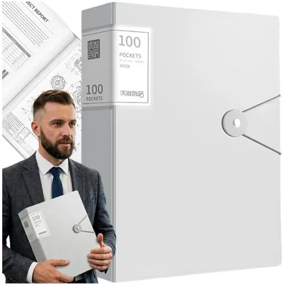 Zdjęcie produktu dla Segregator formatu A4 ze 100 przegródkami na dokumenty do sekretariatu szkoły, biały