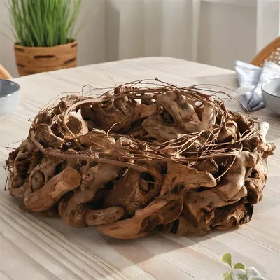 Produktbild von Kranz "Wurzelholz" aus Weide, Tischkranz Ø 35 cm, Dekokranz, Holzkranz