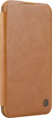 Produktbild von Nillkin Qin Prop Lederhülle für iPhone 16, beige