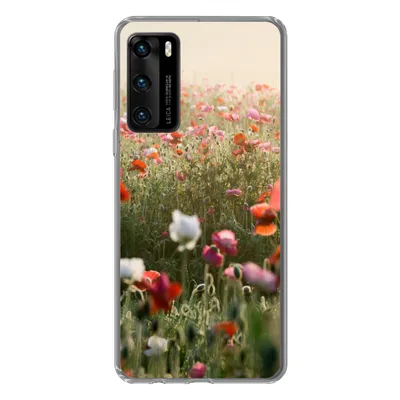 Produktbild von MuchoWow® Handyhülle Schutzhülle Hülle für Huawei P40 Mohn - Farben - Pastell Silikon Softcase Handy Hülle - Handytasche