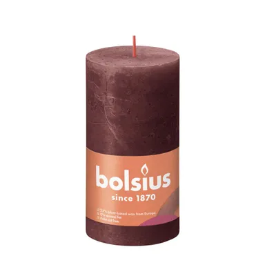 Obrázok produktu pre Bolsius Rustiko Shine, Valec, Červená, 60 h, 1 kusov