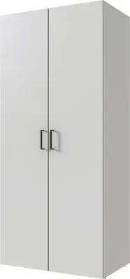 Image de Armoire à portes battantes Mugano Couleur et taille au choix blanc / poignées noires