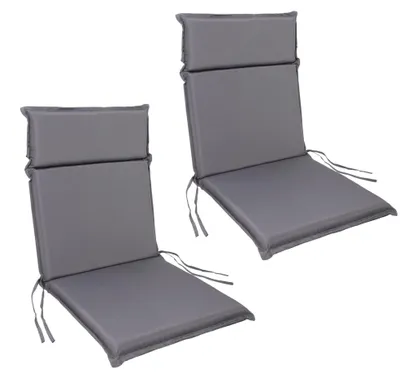 Produktbild von Albatros Gartenstuhl Sitzauflage 2er Set Gartenstuhlauflagen Sitzpolster Sitzkissen Outdoor Anthrazit 99x45cm, Hochlehner Auflage UV Beständig wasserabweisend geeignet für Klappstühle und Stapelstühle