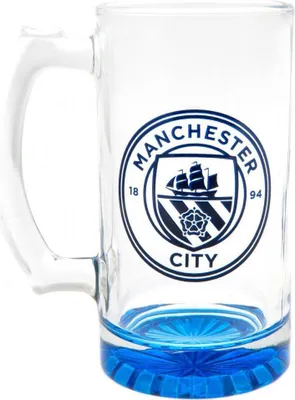 Obrázek produktu pro Manchester City FC - Nádoba na sklenici, s erbem TA9169 (jedna velikost) (průhledná/modrá)