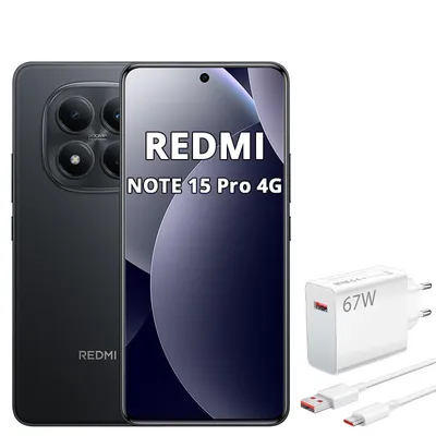 Immagine prodotto di XIAOMI REDMI Note 15 Pro 4G 12GB 512GB smartphone 6500mAh 120Hz nero con caricabatterie da 67W