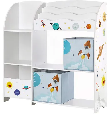 Produktbild von Spielzeugschrank – Aufbewahrungsschrank für Kinderzimmer – Weiß – 93 x 30 x 100 cm