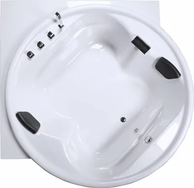 Produktbild von CARIBIA XXL Badewanne Vidal-XXL 186x186 Eckig Wasserfall Armaturset, Füße, Ablaufgarnitur und 2x Kopfkissen GRATIS