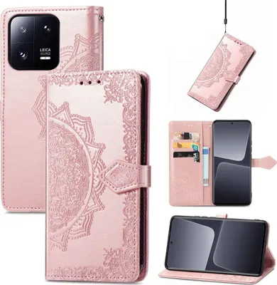 Produktbild von König Design Hülle kompatibel mit Xiaomi 13 Kunstleder Handyhülle - Handy Case Rose Gold