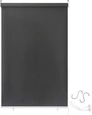 Obrázek produktu pro LARS360 140X240cm Balkonová ochrana soukromí Sluneční clona Roller Blind Vertikální markýza Vodotěsná větrná clona Vertikální markýza pro balkon Terasa, antracitová barva