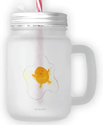 Produktbild von Mr. & Mrs. Panda Glas Spiegelei Ei - Transparent - Geschenk, Mason Jar, Tag, Glücklich, Liebe, Cocktailglas, Lustige Sprüche, mit deckel, Schön, Becher