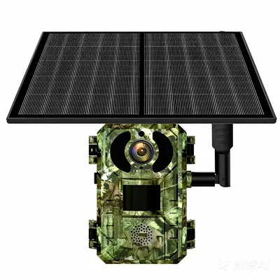 Produktbild von Kabellose 4G LTE Solar-Überwachungskamera für Außen, HD Kamera mit 6W Solarpanel, wasserdicht, für abgelegene Bereiche