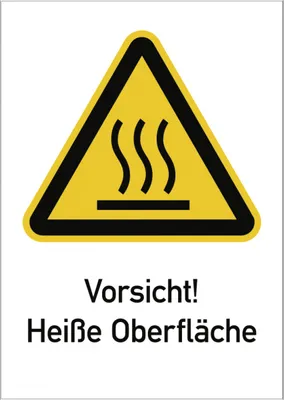 Produktbild von Dreifke® Vorsicht! Heiße Oberfläche ISO 7010, Kombischild, Polyesterfolie, 13...