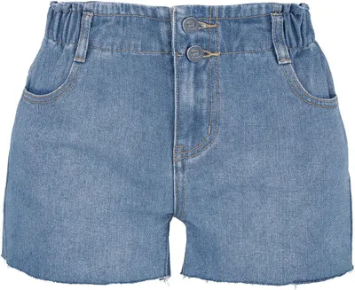 Produktbild von RED by EMP Damen blaue kurze Jeans-Shorts mit gerafftem Bund 29