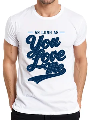 Obrázok produktu pre "As Long As You Love Me" – T-shirt pre fanúšikov hudby 90. rokov, pre chlapcov, biela farba, veľkosť S