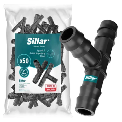 Immagine prodotto di Raccordo a T Sillar da 16 mm per irrigazione a goccia – 50 raccordi a 3 vie per sistema di irrigazione