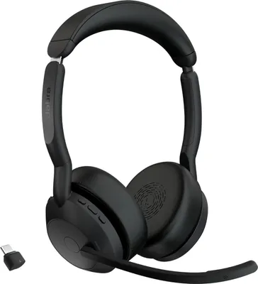 Zdjęcie produktu dla Jabra Evolve2 55, Bezprzewodowy, Biuro/centrum telefoniczne, 20 - 20000 Hz, 130 g, Zestaw słuchawkowy