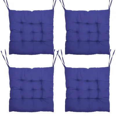 Obrázek produktu pro Omgoods – Sada 4 sedáků do interiéru i exteriéru – Pohodlné sedací polštáře 40x40 cm, modré