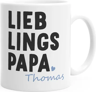 Produktbild von personalisierte Kaffee-Tasse Name Lieblingspapa persönliche Geschenke zum Vatertag SpecialMe® weiß Keramik-Tasse