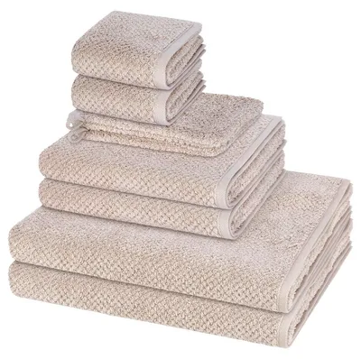 Produktbild von Cawö Pure 2 X Wasch- 2 X Gäste- 2 X Dusch- 2 X Handtuch im Set Elegante Bordüre für stilvolle Akzente, Weiches Material für besten Komfort, Hohe Saugfähigkeit und Pflegeleichtigkeit