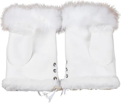 Produktbild von 1 Paar Winterhandschuhe für Damen, verstellbarer Kordelzug, dicker Plüsch, Kunstfell, winddicht, rutschfest, Schreibhandschuhe für Studenten, warm halten, fingerlose Tipphandschuhe