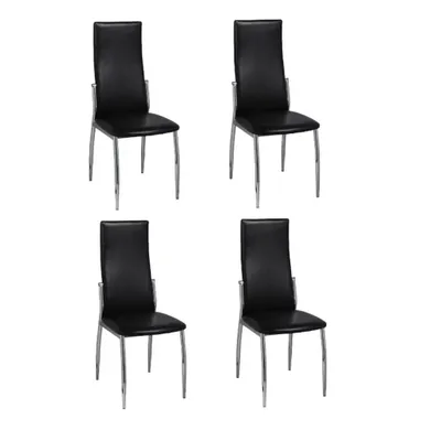 Image de vidaXL Chaise de salle à manger 4 pcs. noir similicuir