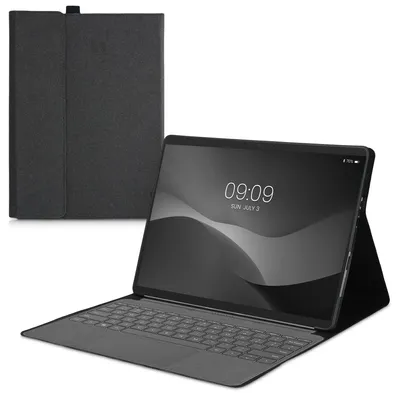 Produktbild von kwmobile Hülle kompatibel mit Microsoft Surface Pro 8 - Type Cover kompatibel - Stoff Tablet Cover in Dunkelgrau