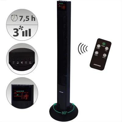 Produktbild von Syntrox Germany Säulenventilator Triforia 50W mit Timer schwarz