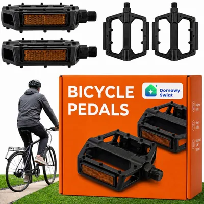 Obrázok produktu pre CYKLISTICKÉ PEDÁLE ČIERNE PLATFORMOVÉ BMX S ODRAZOVÝMI PRVKAMI 1 PÁR 96x92 mm
