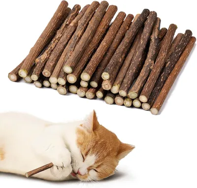 Productafbeelding van Kattenkruid sticks - matatabi kauwstokjes - 32 stuks - kattenspeelgoed - 6-8 mm