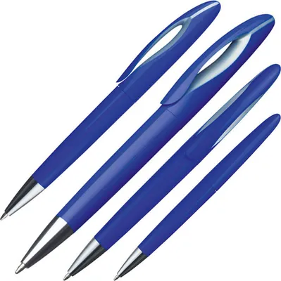 Produktbild von 10 Dreh-Kugelschreiber aus Kunststoff / Farbe: blau