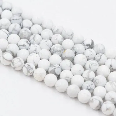 Immagine prodotto di Perle di tormalina bianca naturale da 10 mm, pietra cristallina energetica per gioielli