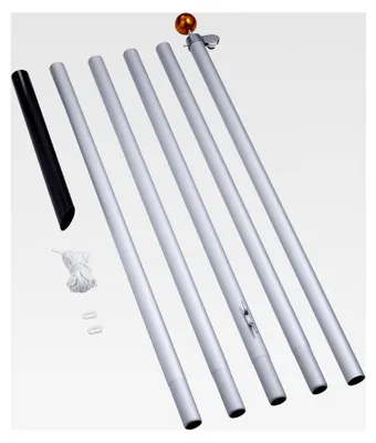 Produktbild von Teilbarer Aluminium-Fahnenmast - 6 Meter - Silber
