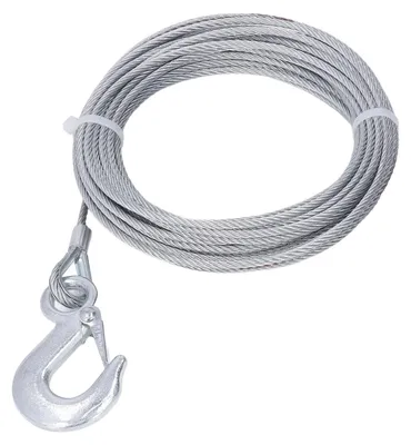 Image de Câble de treuil, 4 mm x 12 m, en acier inoxydable, résistance de 2000 lbs, câble en acier, qualité professionnelle, robuste