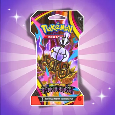 Imagen del producto de 1 paquete de refuerzo "Pokémon Pitch Black" con fundas protectoras, versión inglesa – contiene 10 cartas