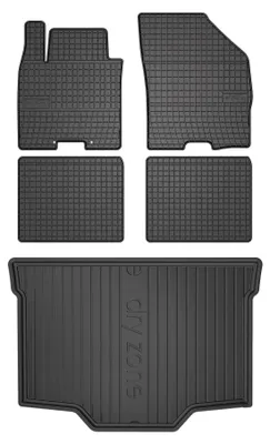 Zdjęcie produktu dla Dywaniki gumowe + mata bagażnika do Suzuki Baleno II 2015- (hatchback, dolny poziom podłogi) – czarne, dopasowane – Wielganizator SolidPRO