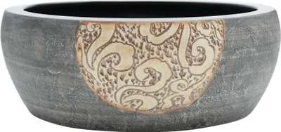 Image de vidaXL Vasque à poser Noir et Marron Rond Ø41x14 cm Céramique