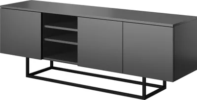 Produktbild von Stehender RTV-Schrank auf Metallfüßen, 150x55x37, RTV-Schrank, modern, Loft, industriell, matte Ausführung, anthrazit