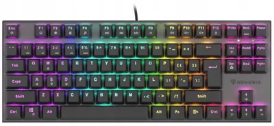 Zdjęcie produktu dla Genesis Thor 303 TKL Cz/Sk Klawiatura Mechaniczna RGB Silent Switch Czarna