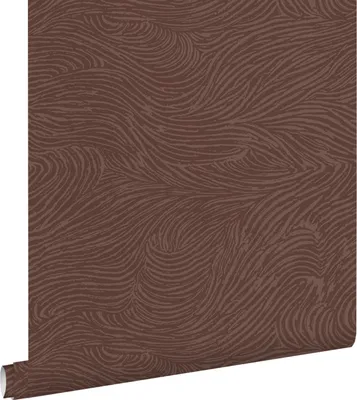 Imagen del producto de ESTAhome papel pintado diseño de líneas onduladas en 3D malva violeta 50 x 900 cm