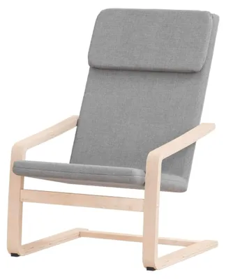 Produktbild von Relaxsessel mit Rückenlehne, Einzelsessel für Wohnzimmer und Schlafzimmer, Hellgrau Stoff