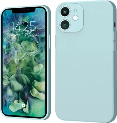 Produktbild von Hülle für iPhone 12 Case Cover Bumper Silikon Softgrip Schutzhülle Farbe: Hellblau