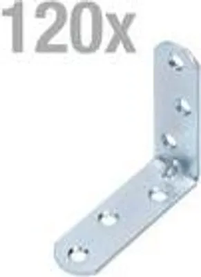 Produktbild von Alberts 40 x Winkelverbinder Bauwinkel Holzverbinder Lochplattenwinkel 60 x 60 x 19 mm