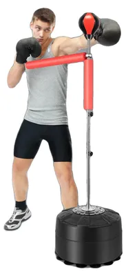 Productafbeelding van Boksreflexdoel, verstelbare hoogte 162-198 cm, schwenkarmrotatie 360°, basismaat 51 x 30 cm, hoogte van de boksbal 22 cm, terugslaghoek 90°