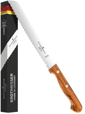 Produktbild von Schwertkrone® Brotmesser Holzgriff Wellenschliff [ SOLINGEN - GERMANY] - Brotschneidemesser - Klinge: 20cm